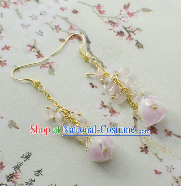 Asian Chinese Traditional Jewelry Accessories Hanfu Flowers Earrings for Women