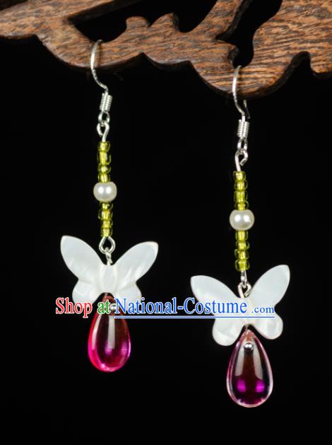 Asian Chinese Traditional Jewelry Accessories Hanfu Butterfly Earrings for Women