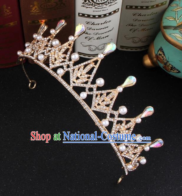 Top Grade Bride Hair Accessories Wedding Baroque Princess Crystal Royal Crown for Women