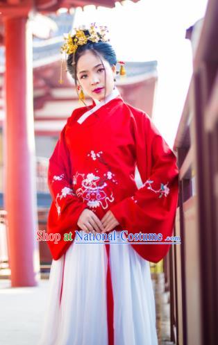 Chinese Ancient Palace Lady Hanfu Han Dynasty Imperial Concubine Queen Embroidered Historical Costumes