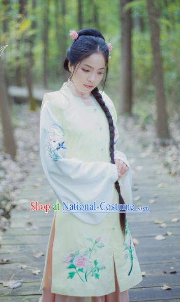 Chinese Ancient Nobility Lady Embroidered Vest Traditional Ming Dynasty Costume for Rich Women