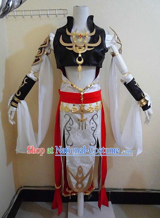 Asian Chinese Cosplay Female Swordsman Costume Ancient Knight Dress for Women