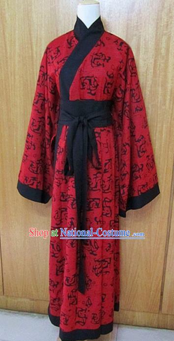 Traditional Chinese Han Dynasty Princess Red Hanfu Dress Ancient Fairy Costume for Women