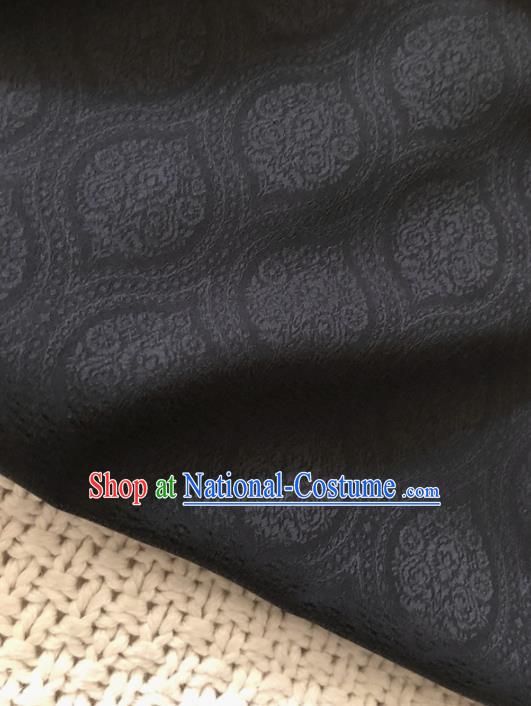 Asian Chinese Traditional Fabric Classical Pattern Black Brocade Cheongsam Cloth Silk Fabric