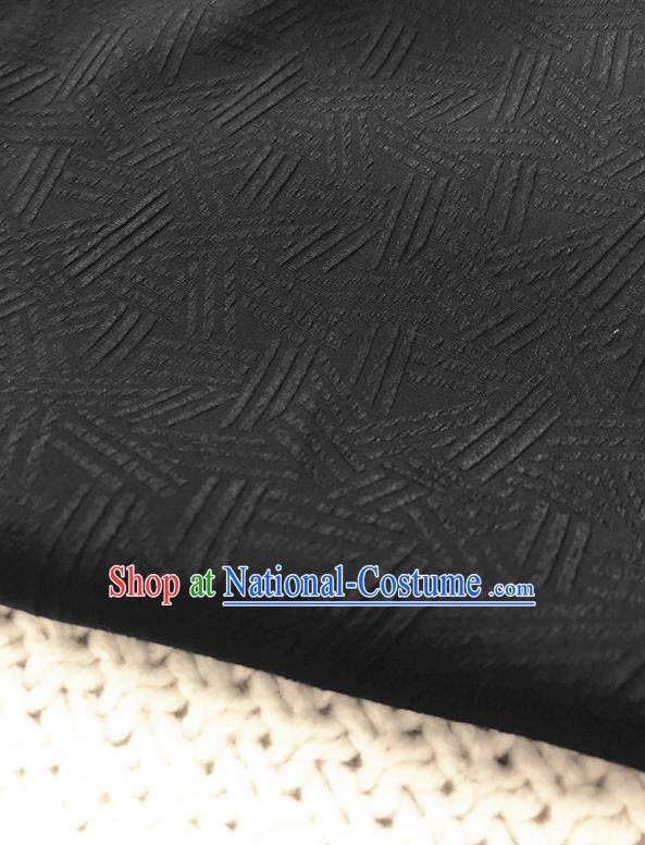 Asian Chinese Traditional Fabric Classical Pattern Black Brocade Cloth Silk Fabric