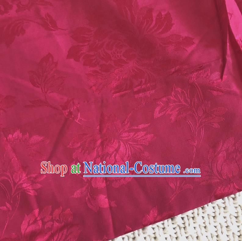 Asian Chinese Traditional Fabric Peony Pattern Rosy Brocade Cloth Silk Fabric