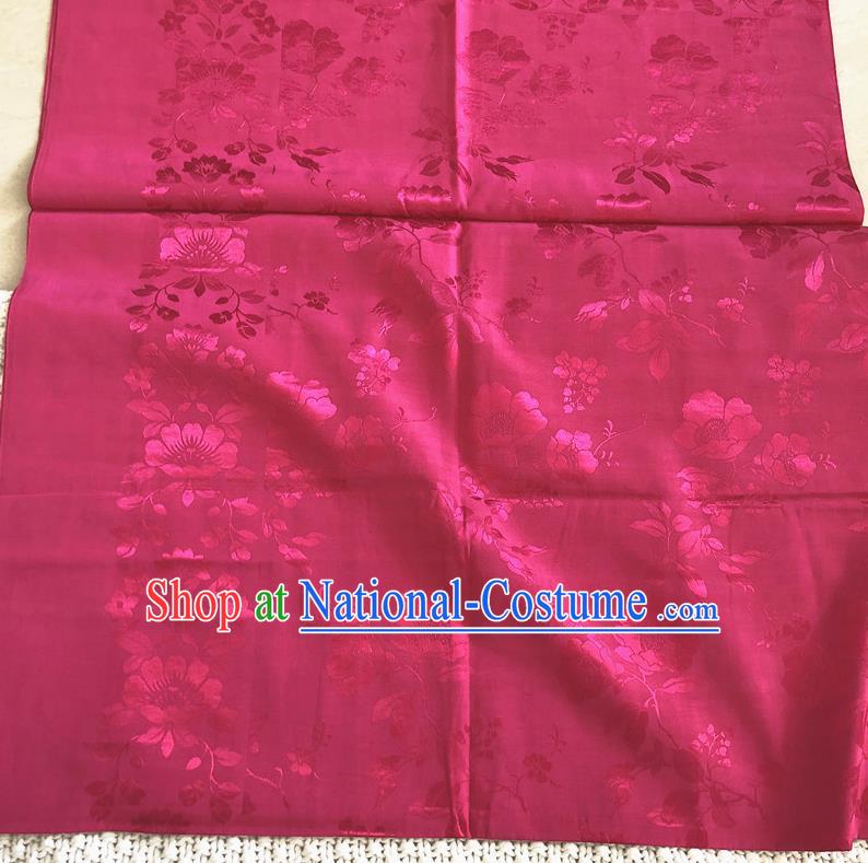 Asian Chinese Traditional Fabric Palace Pattern Rosy Brocade Cloth Silk Fabric