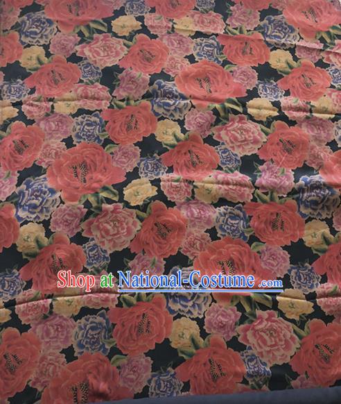 Asian Chinese Traditional Fabric Palace Rose Pattern Brocade Cloth Silk Fabric