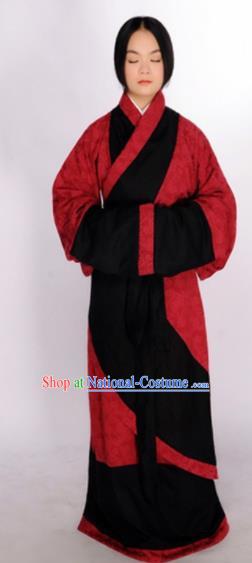 Chinese Traditional Han Dynasty Countess Red Hanfu Dress Ancient Maidenform Costumes for Women