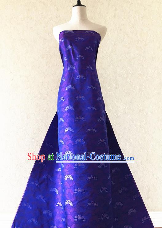 Asian Chinese Traditional Silk Fabric Classical Pattern Purple Brocade Cheongsam Cloth Silk Fabric