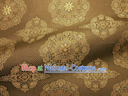 Asian Chinese Traditional Bronze Silk Fabric Royal Pattern Brocade Cheongsam Cloth Silk Fabric