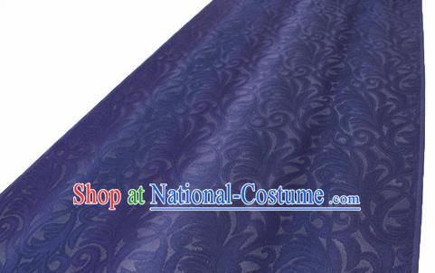 Asian Chinese Traditional Navy Silk Fabric Royal Pattern Brocade Cheongsam Cloth Silk Fabric