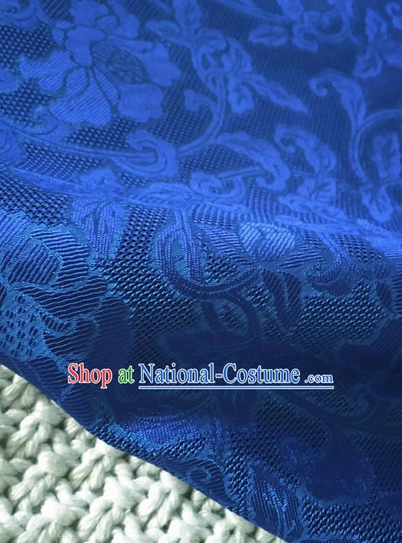 Asian Chinese Traditional Royalblue Silk Fabric Royal Pattern Brocade Cheongsam Cloth Silk Fabric