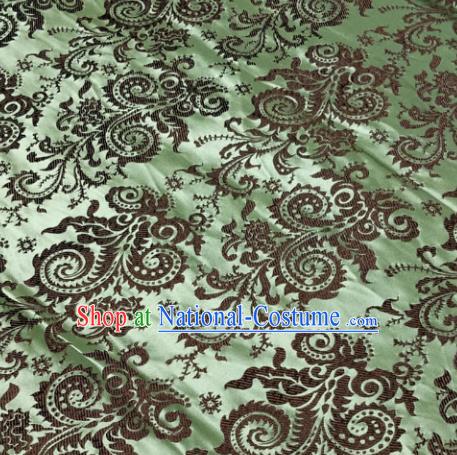 Chinese Traditional Silk Fabric Cheongsam Tang Suit Pattern Green Brocade Cloth Drapery