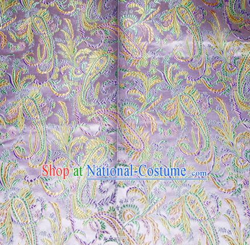 Chinese Traditional Lilac Silk Fabric Tang Suit Brocade Cheongsam Palace Pattern Cloth Material Drapery