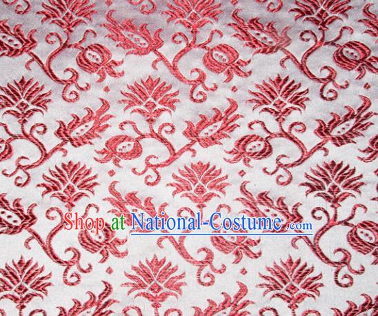 Chinese Traditional Silk Fabric Tang Suit Brocade Cheongsam Red Pattern Cloth Material Drapery