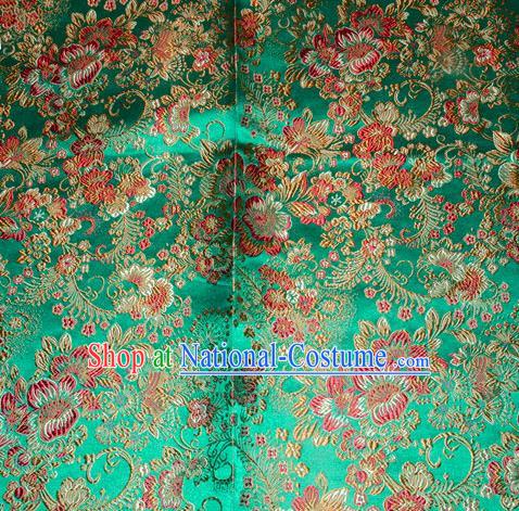 Chinese Traditional Silk Fabric Tang Suit Green Brocade Cheongsam Classical Red Pattern Cloth Material Drapery