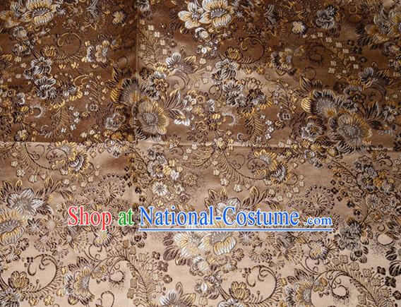 Chinese Traditional Bronze Silk Fabric Tang Suit Brocade Cheongsam Classical Pattern Cloth Material Drapery