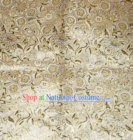 Chinese Traditional Cheongsam Golden Silk Fabric Tang Suit Brocade Classical Pattern Cloth Material Drapery