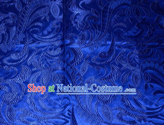 Chinese Traditional Cheongsam Silk Fabric Tang Suit Royalblue Brocade Classical Cockscomb Pattern Cloth Material Drapery