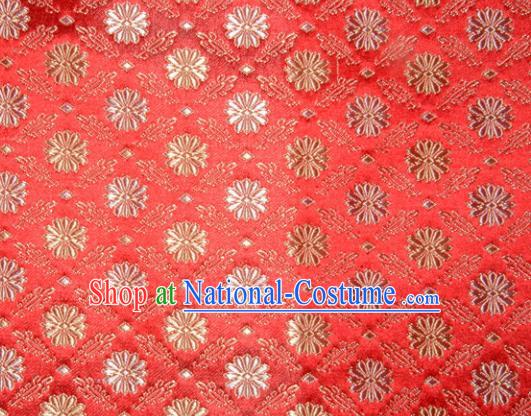 Classical Pattern Chinese Traditional Red Silk Fabric Tang Suit Brocade Cloth Cheongsam Material Drapery