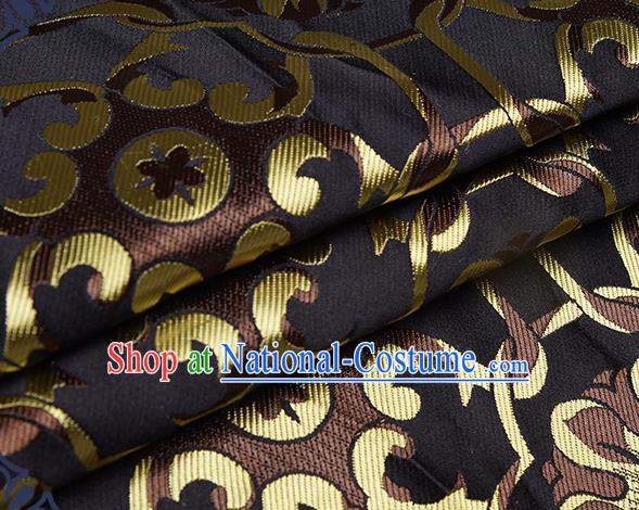 Chinese Traditional Tang Suit Black Brocade Fabric Silk Cloth Cheongsam Material Drapery