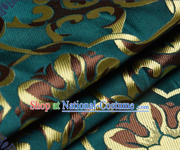 Chinese Traditional Tang Suit Deep Green Brocade Fabric Silk Cloth Cheongsam Material Drapery