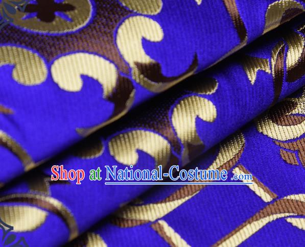 Chinese Traditional Tang Suit Royalblue Brocade Fabric Silk Cloth Cheongsam Material Drapery