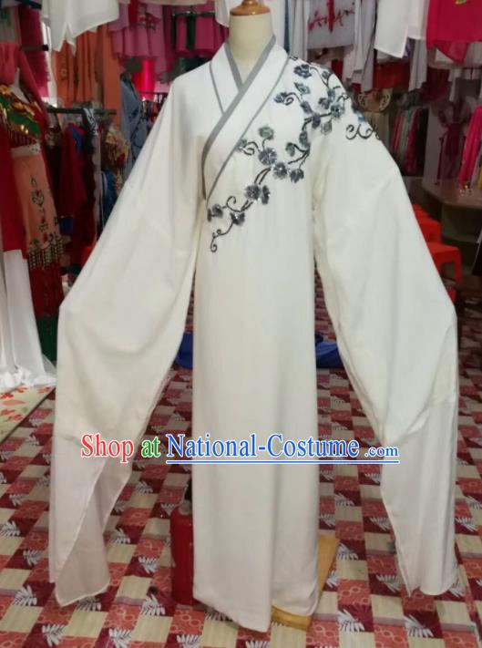 Chinese Traditional Beijing Opera White Robe Peking Opera Niche Costume for Adults