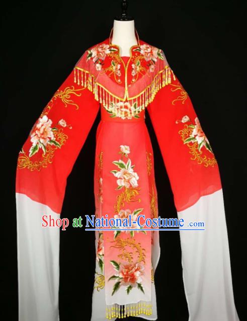 Chinese Traditional Beijing Opera Diva Red Dress Peking Opera Princess Costume for Adults