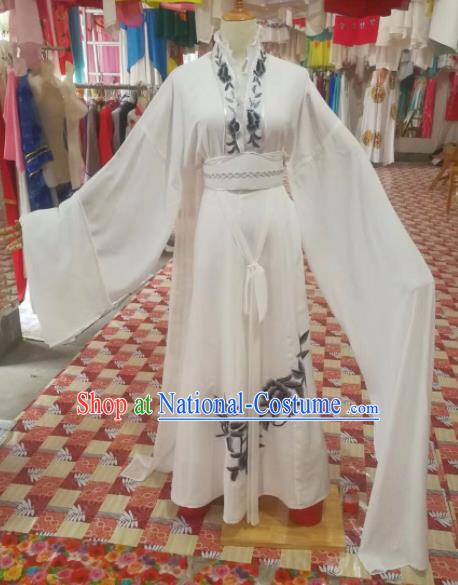 Chinese Traditional Beijing Opera White Dress Peking Opera Diva Costume for Adults