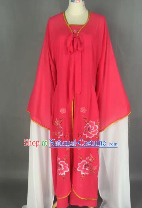 Chinese Traditional Beijing Opera Diva Costume Princess Rosy Hanfu Dress for Adults