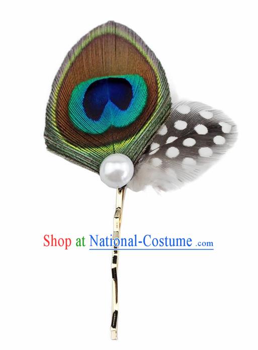 Top Halloween Dance Hair Accessories Carnival Catwalks Feather Hair Stick for Women