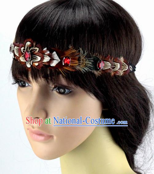 Handmade Carnival Feather Headband Miami Stage Show Feather Hair Accessories for Women