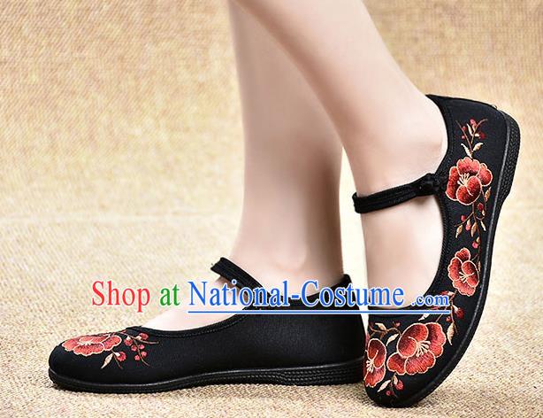 Chinese Shoes Wedding Shoes Traditional Embroidered Shoes Bride Black Shoes for Women