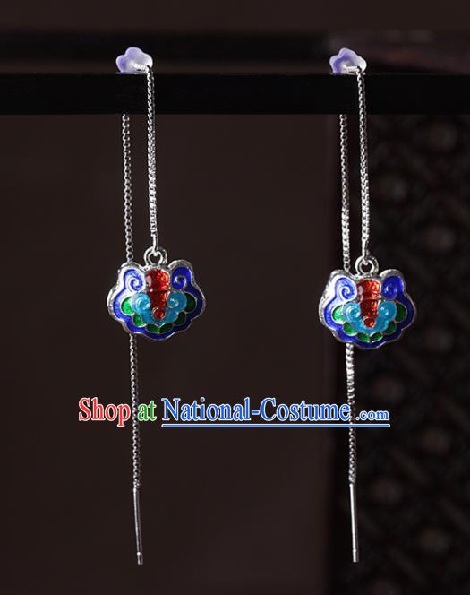 Chinese Traditional Cloisonne Ear Jewelry Accessories National Hanfu Earrings for Women