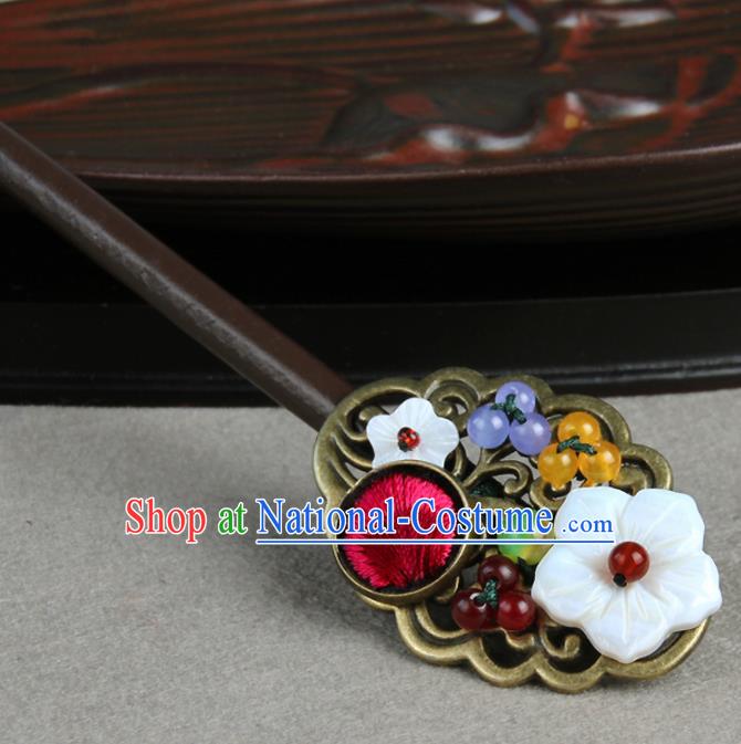 Chinese Traditional Hair Accessories Hair Clip National Hanfu Wood Hairpins for Women