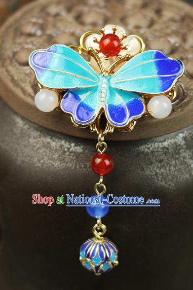 Chinese Traditional Cloisonne Butterfly Brooch Traditional Classical Hanfu Jewelry Accessories for Women