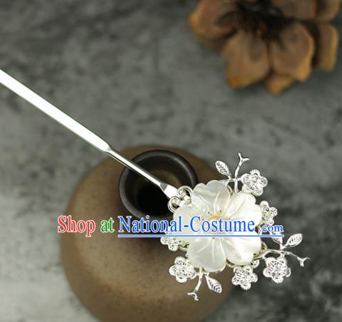 Handmade Chinese Traditional Shell Flower Hairpins Traditional Classical Hanfu Hair Accessories for Women