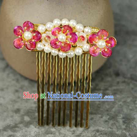 Handmade Chinese Traditional Pearls Hair Combs Traditional Classical Hanfu Hair Accessories for Women