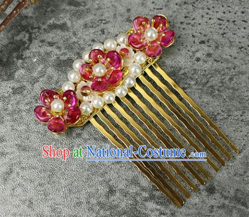 Handmade Chinese Traditional Pearls Hair Combs Traditional Classical Hanfu Hair Accessories for Women