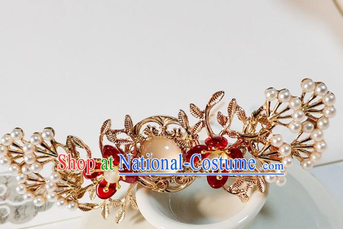 Handmade Chinese Traditional Pearls Hairpins Ancient Classical Hanfu Hair Accessories for Women