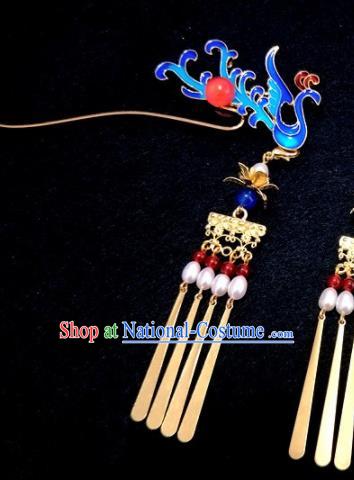 Chinese Ancient Traditional Hanfu Phoenix Hairpins Handmade Classical Hair Accessories for Women