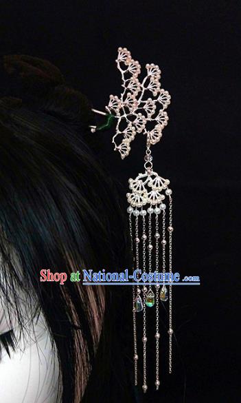 Chinese Ancient Traditional Pine Tassel Hairpins Handmade Classical Hair Accessories for Women