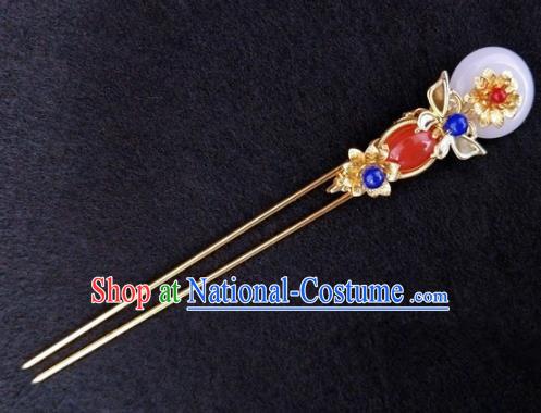 Chinese Ancient Traditional Hanfu Agate Hairpins Handmade Classical Hair Accessories for Women