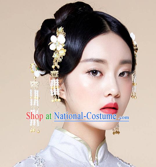 Chinese Ancient Traditional Hanfu Hairpins Flowers Hair Clasp Handmade Classical Hair Accessories Complete Set for Women