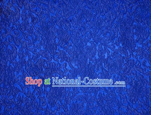 Asian Chinese Tang Suit Satin Material Traditional Pattern Design Royalblue Brocade Silk Fabric