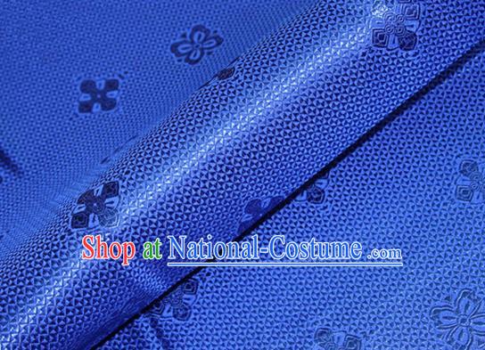 Asian Chinese Tang Suit Material Traditional Pattern Design Royalblue Satin Brocade Silk Fabric