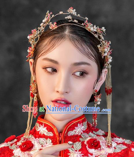 Chinese Ancient Wedding Hair Accessories Phoenix Coronet Bride Hairpins Headwear for Women