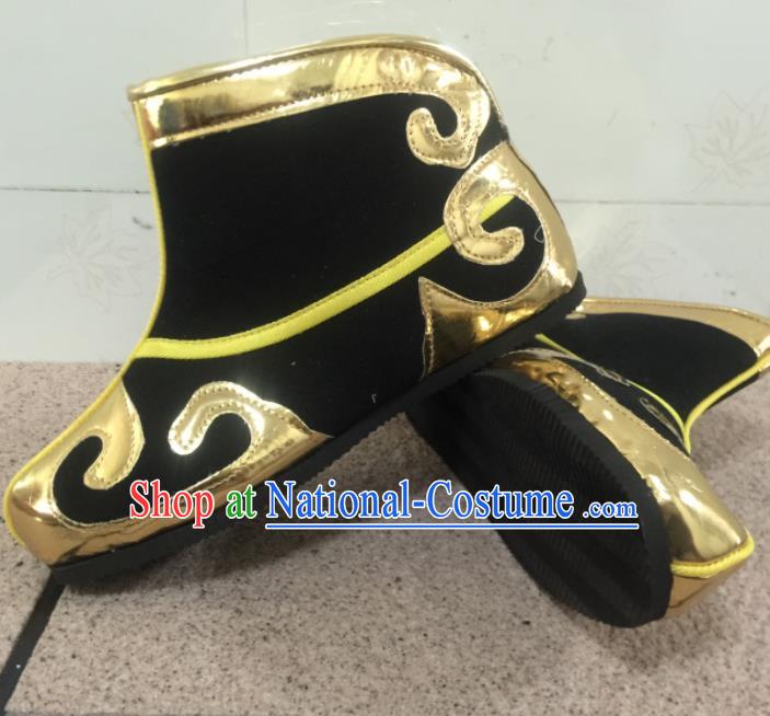 Chinese Traditional Shoes Ancient Beijing Opera Takefu Boots Hanfu Shoes for Men